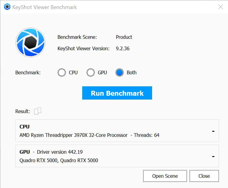 KeyShot Viewer - Benchmarking