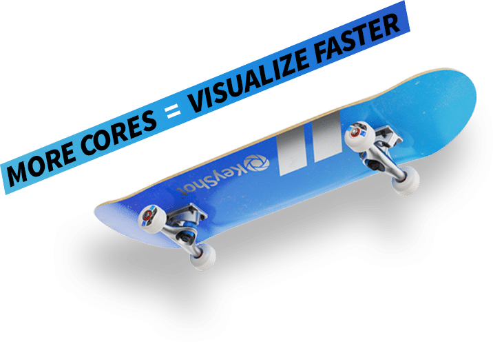 more cores visualize faster